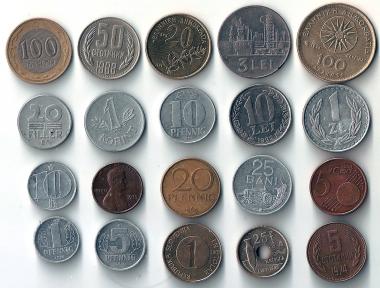 монеты иностранных государств 20 шт. все на фото.