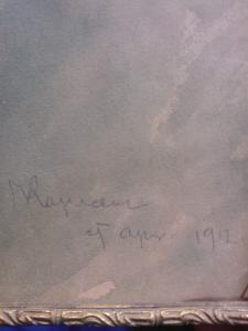 Акварель 1912 года, в правом нижнем углу чтото написано карандашом, похоже как Г.Карлсенг 